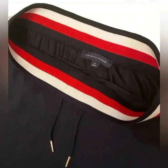 Tommy Hilfiger Womens Navy Knit Skirt Elastic Tie Waist Band Medium - Picture 4 of 12